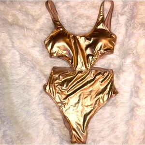 Aerie gold one piece swimsuit